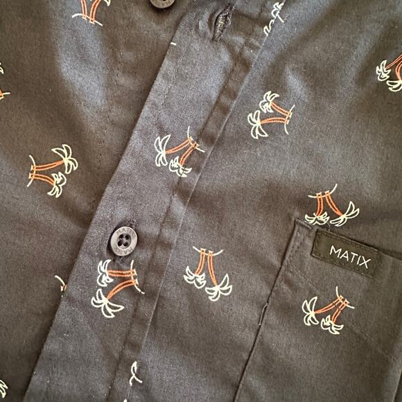 MATIX | Palm Tree Print Short Sleeve Short NEW Men’s XXL Button Down Aloha - Picture 6 of 9